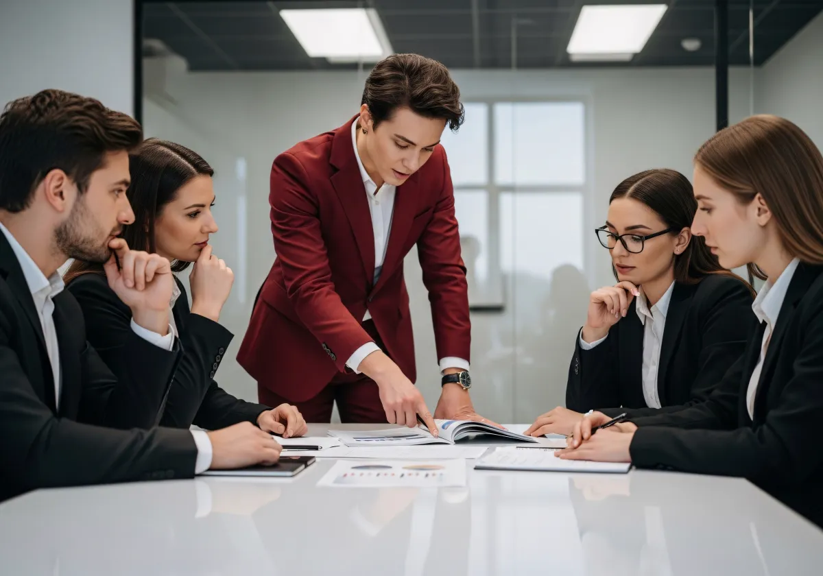 Team italiano impegnato in brainstorming strategico